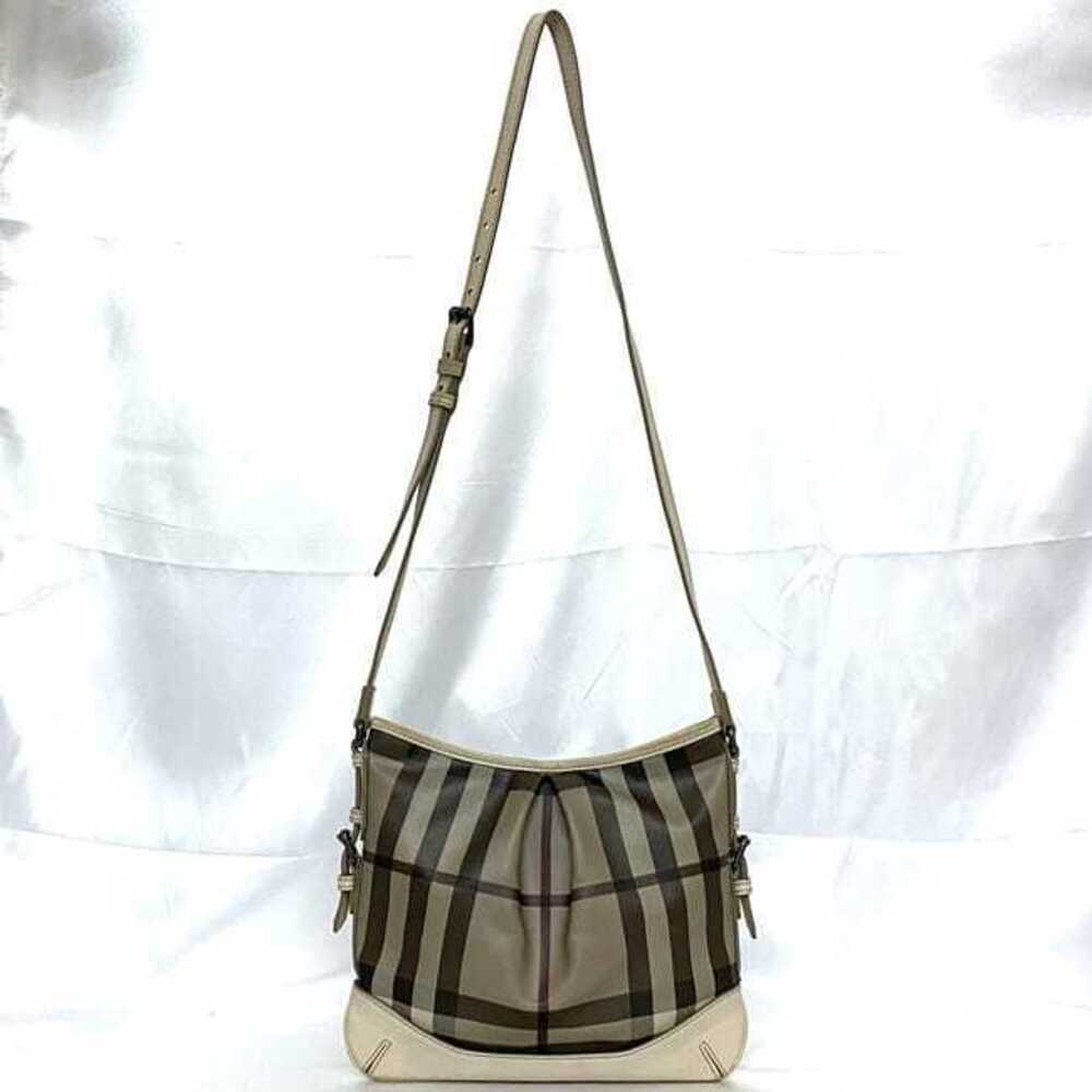 Burberry Shoulder Bag Beige Gray Check Crossbody Leather Zipper - Picture 4 of 10
